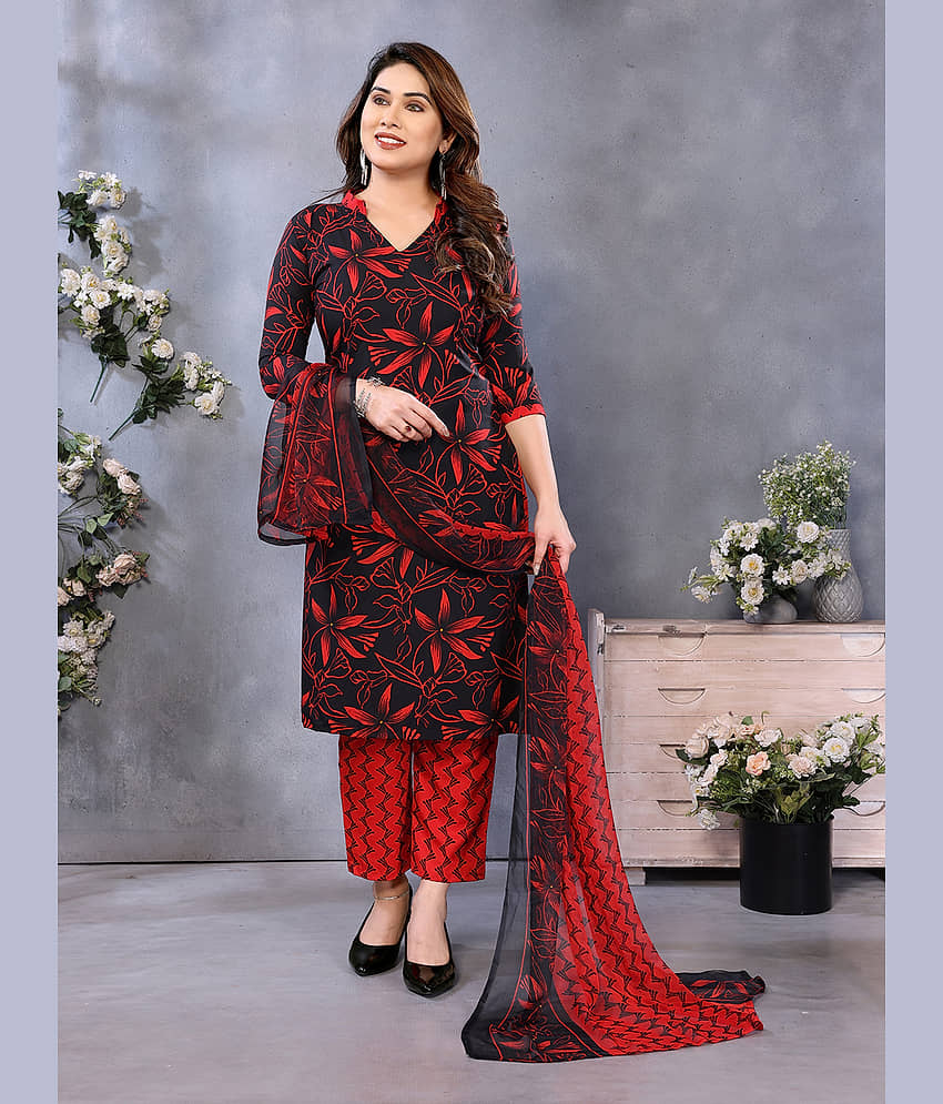 Kashvi Sarees Women Crepe Unstitched Dress Material ( Black ) - Unstitched Fabrics | Buy online on ZillyBuy