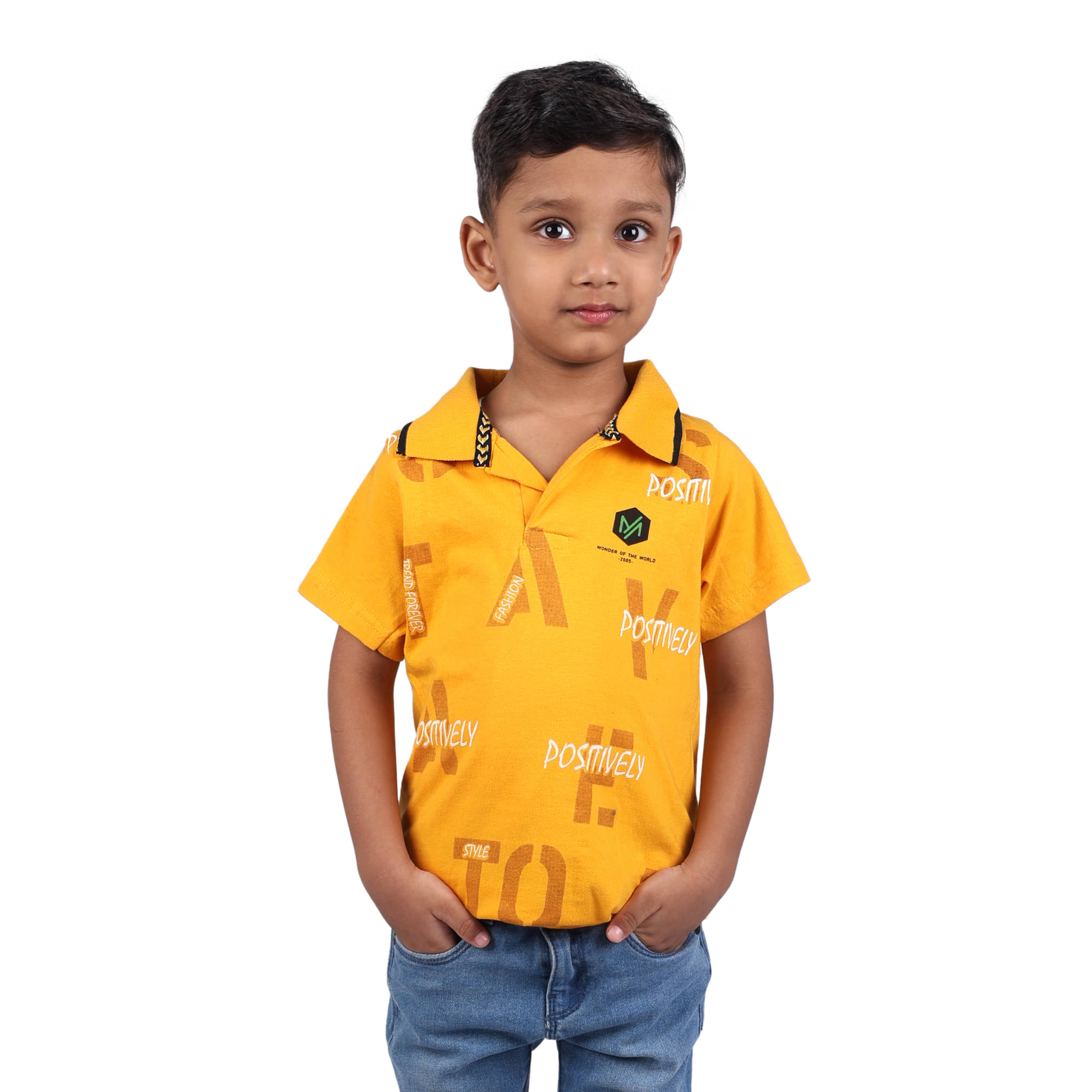     			Kidzee Kingdom Pack of 1 Boys Cotton T-Shirt ( Yellow )
