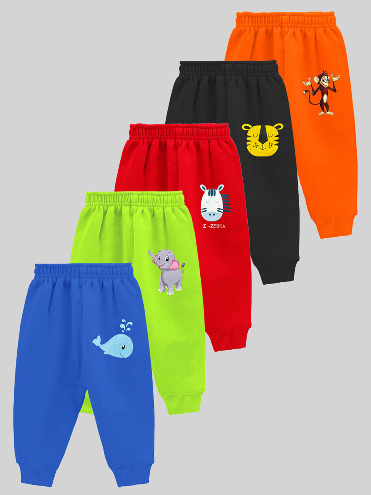 Kuchipoo Pack of 5 Boys Cotton Blend Trackpant ( Multicolor 2 ) - Track Pants | Buy online on ZillyBuy