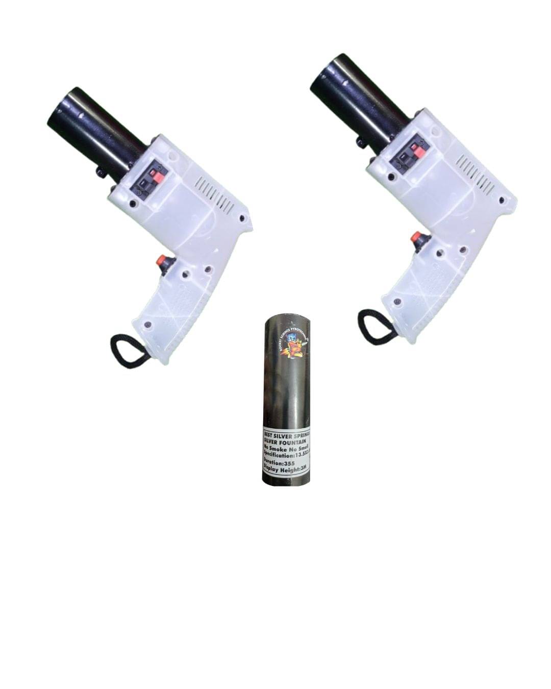     			LED White Cold Sparkle 2 Pc Pyro Gun with 1 Pc Pyro