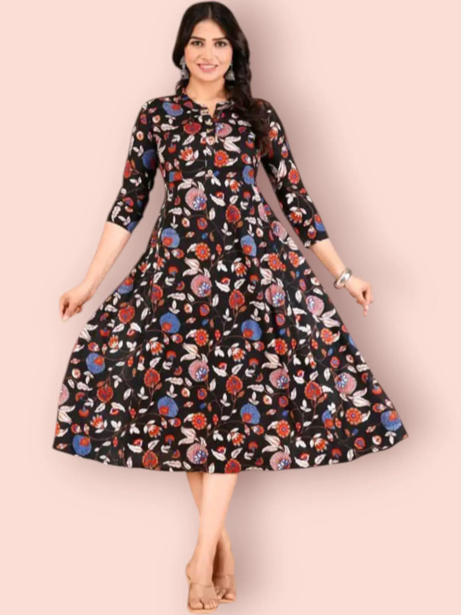     			MK creation Women Rayon Printed Gown ( Multicolor )