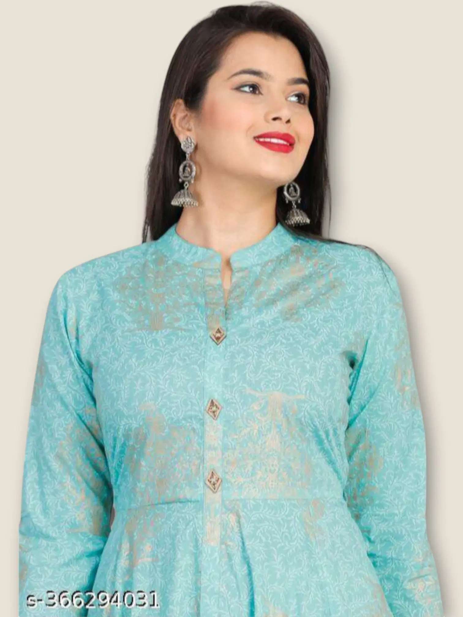 MK creation Women Rayon Printed Gown ( Blue )     			MK creation Women Rayon Printed Gown ( Blue )