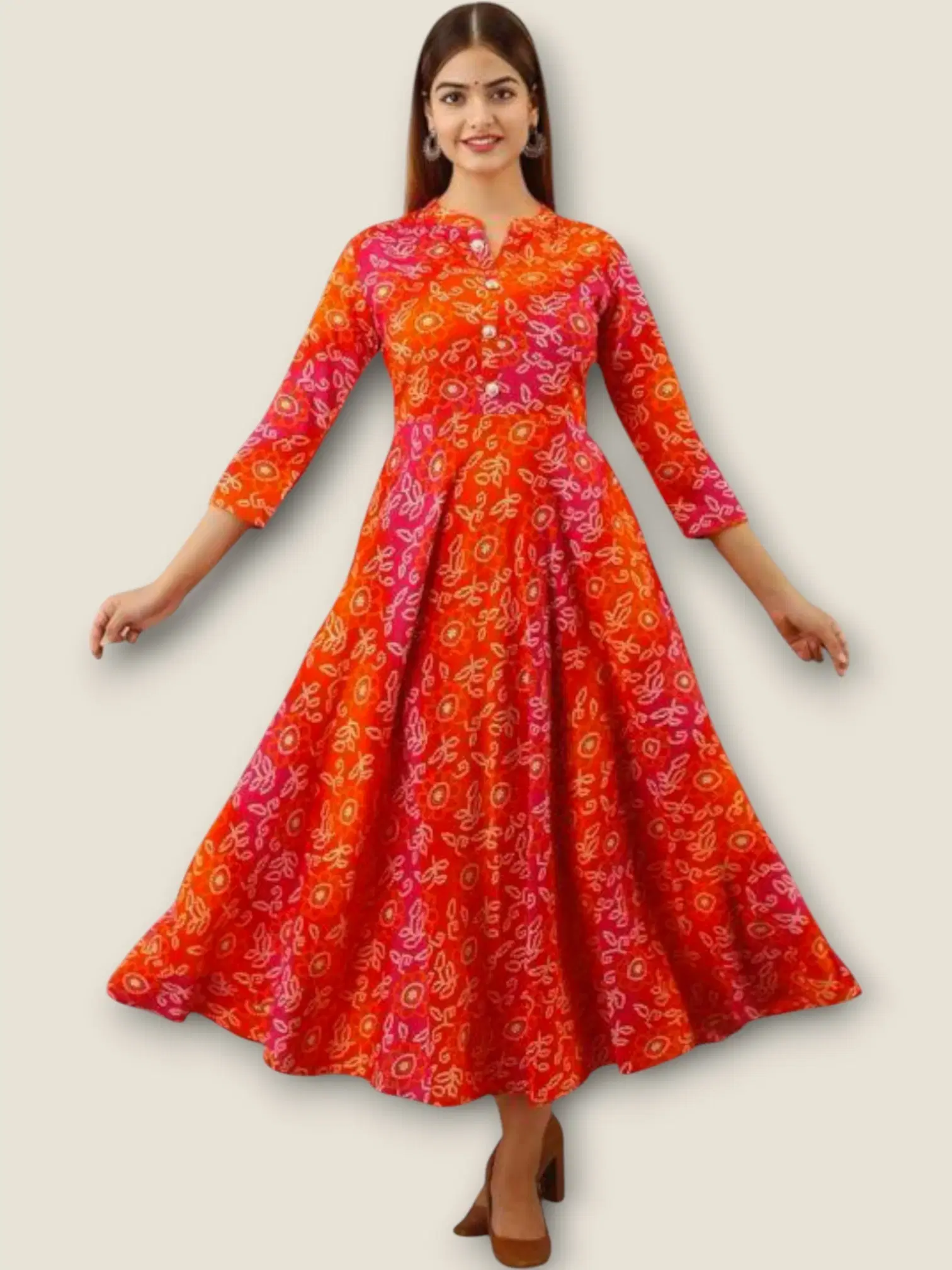     			MK creation Women Rayon Printed Gown ( Red )