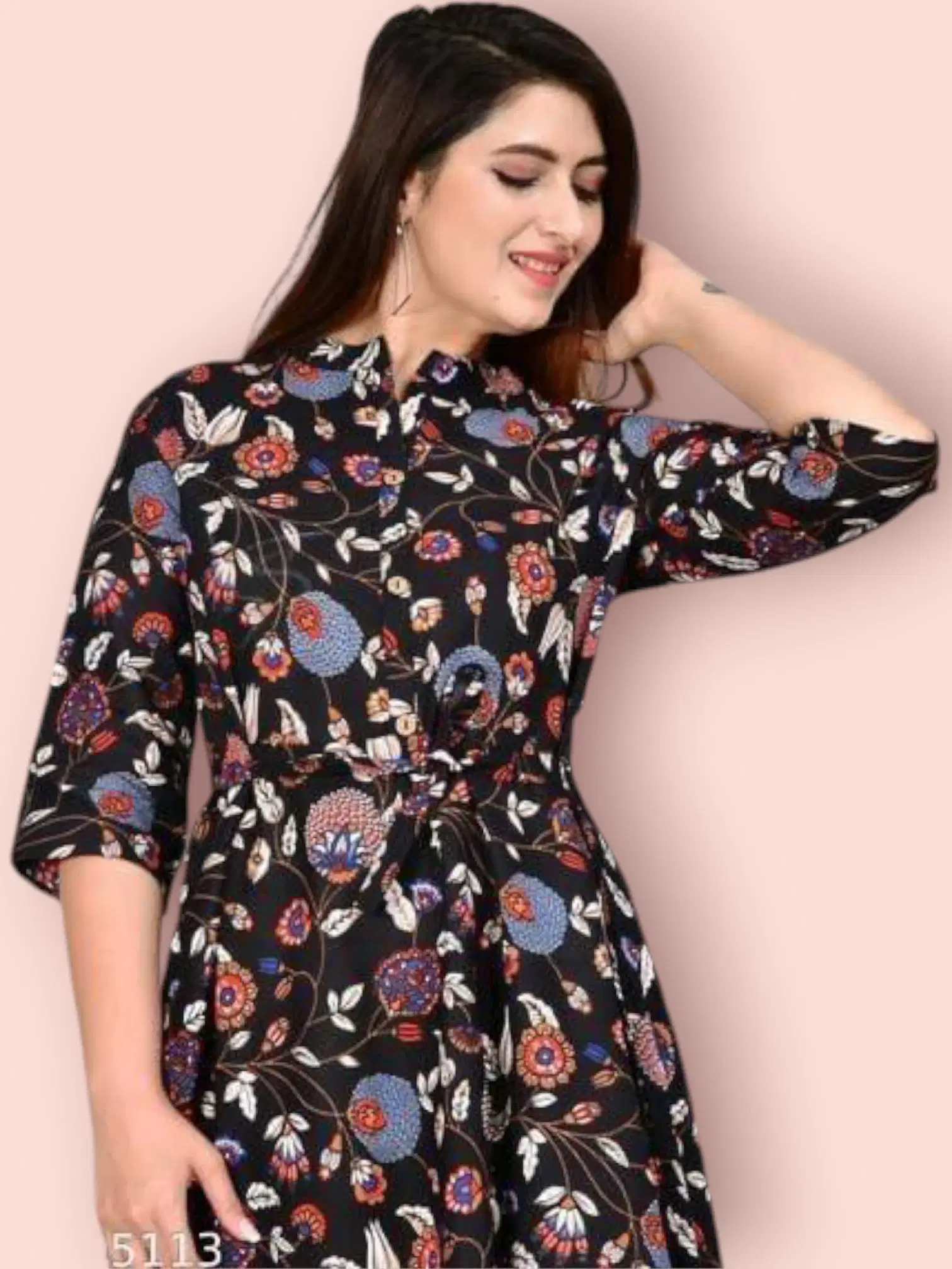 MK creation Women Rayon Printed Gown ( Black ) MK creation Women Rayon Printed Gown ( Black )