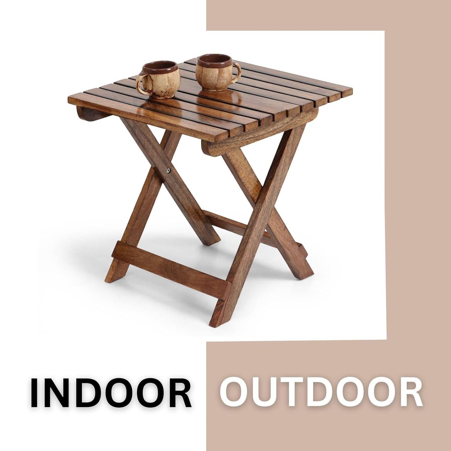     			Mango Wood Multipurpose Portable Table for Living Room Living & Bedroom Stool