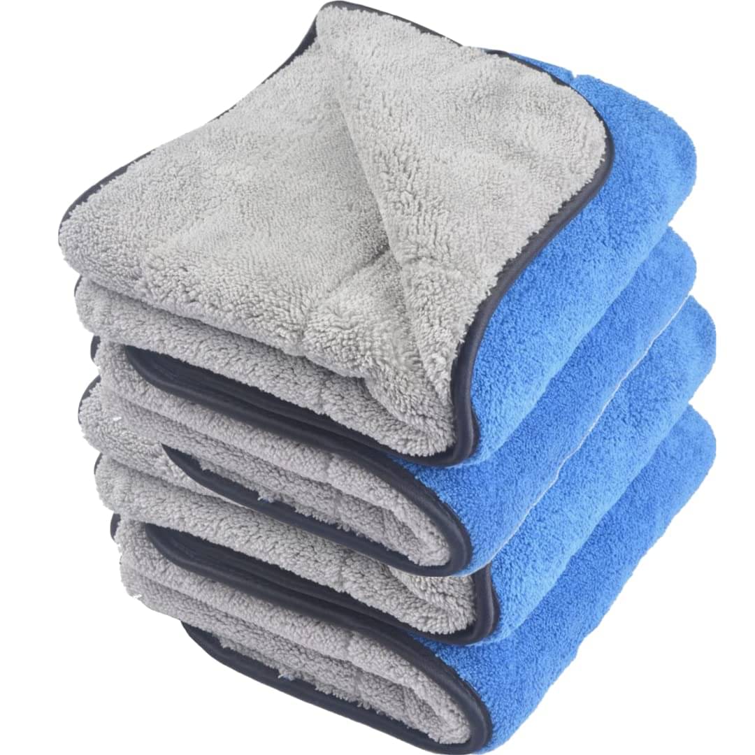     			PSYCHEA Blue 400 GSM Microfiber Cloth For Automobile ( Pack of 4 )