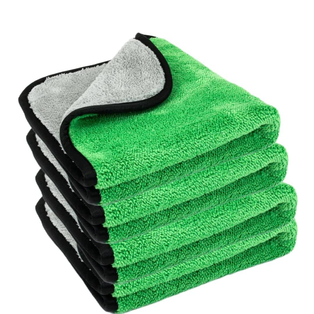     			PSYCHEA Green 400 GSM Microfiber Cloth For Automobile ( Pack of 4 )