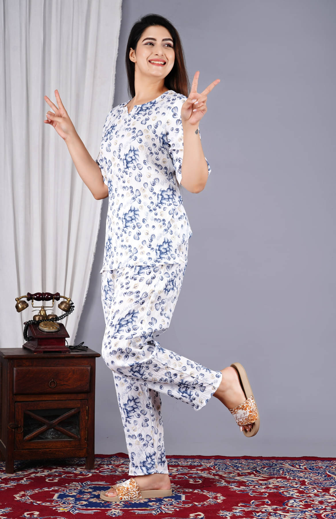     			RAMBAAN CREATION Women Polyester Nightwear Set of 1 ( 1 Nighty )