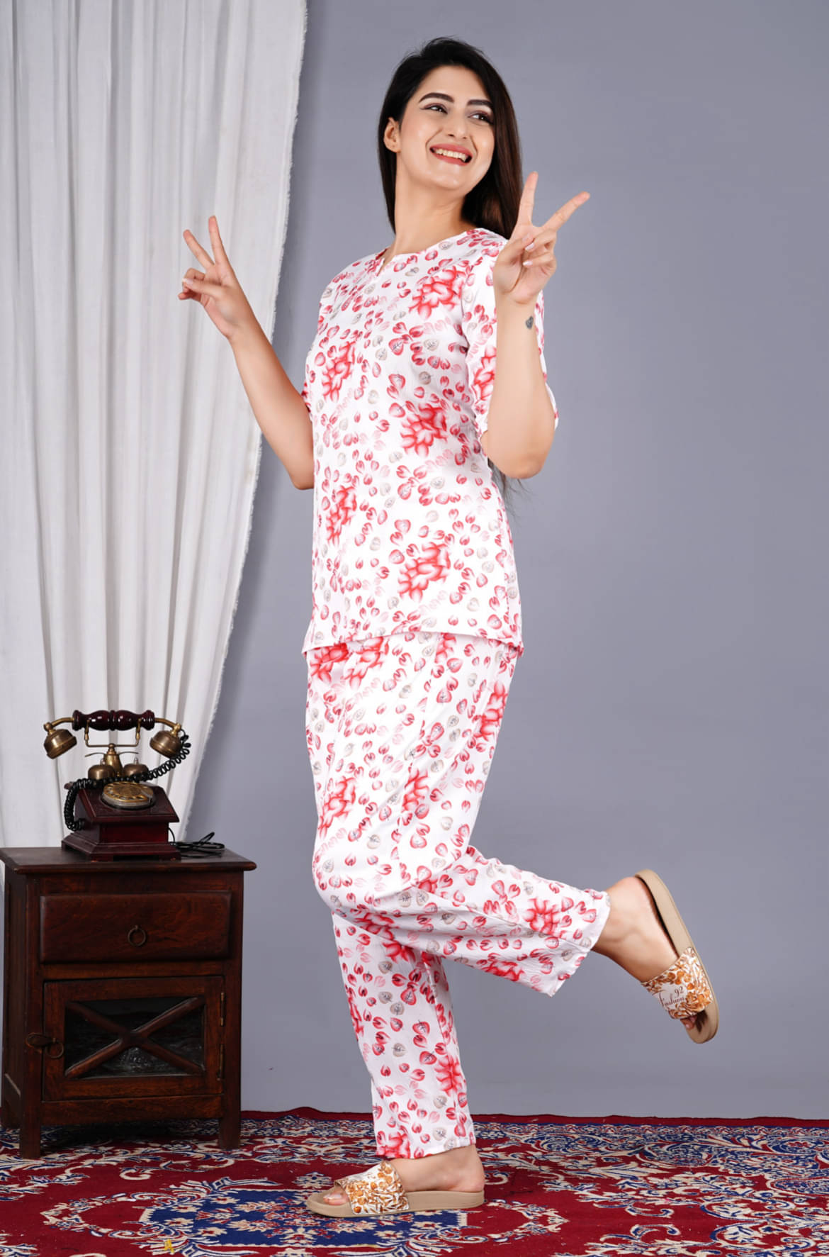     			RAMBAAN CREATION Women Polyester Nightwear Set of 1 ( 1 Nighty )