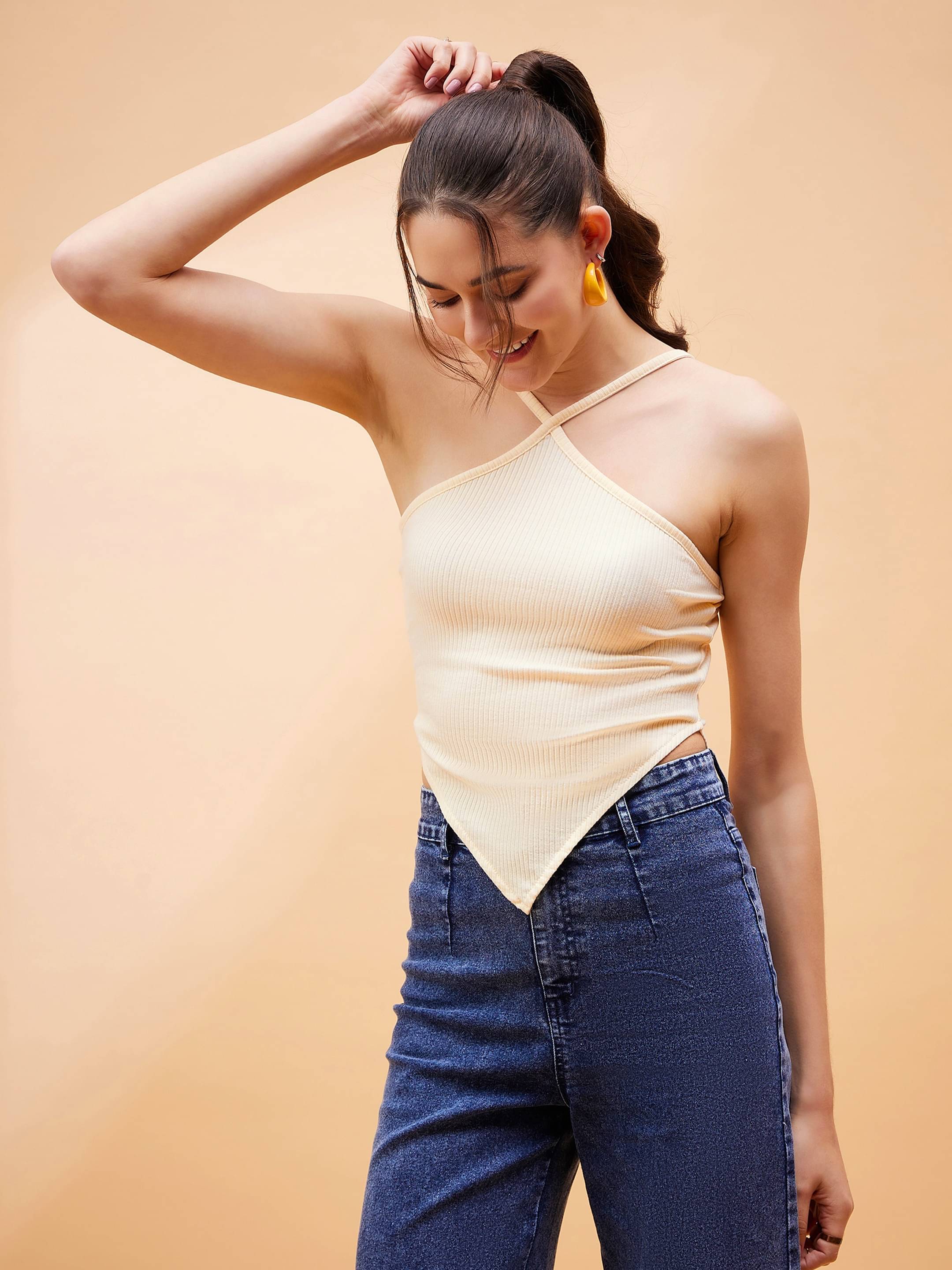     			SASSAFRAS BASICS Women's Cotton Blend Camisole Top ( Off White )