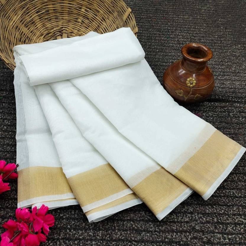     			SATVASHIV Chanderi Woven Regular Saree With Unstitched Blouse Piece ( White )