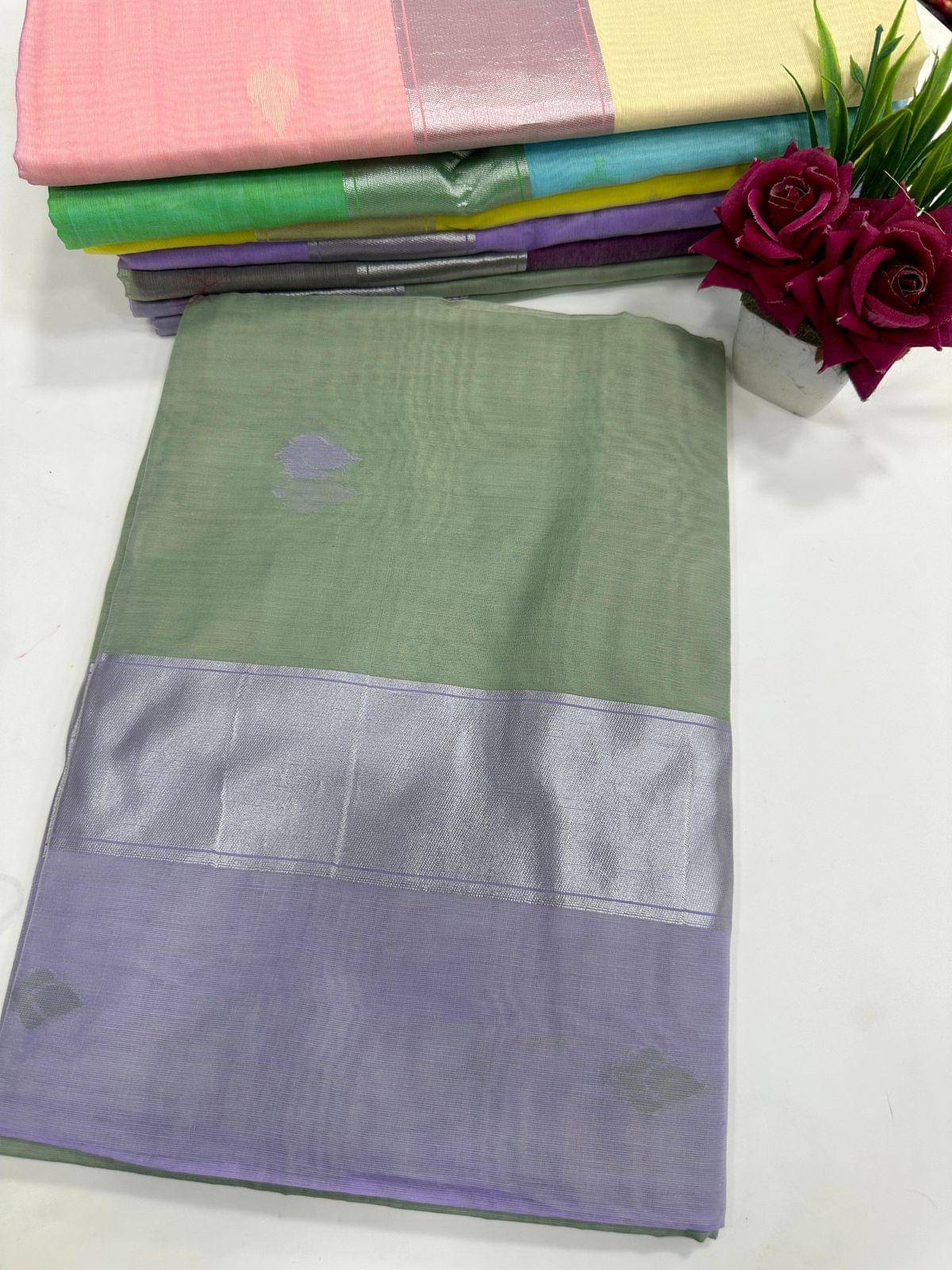     			SATVASHIV Chanderi Woven Regular Saree With Unstitched Blouse Piece ( LightGreen )