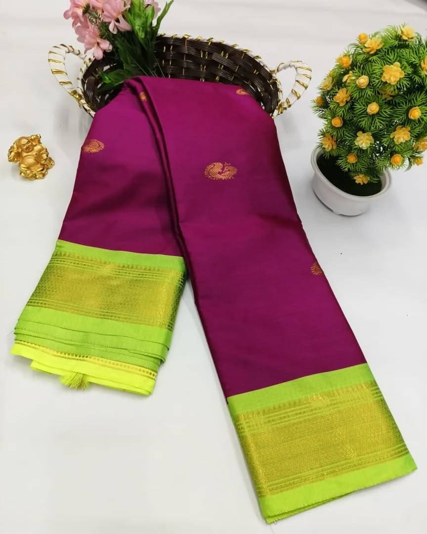 SATVASHIV Cotton Woven Regular Saree With Unstitched Blouse Piece ( Purple )     			SATVASHIV Cotton Woven Regular Saree With Unstitched Blouse Piece ( Purple )