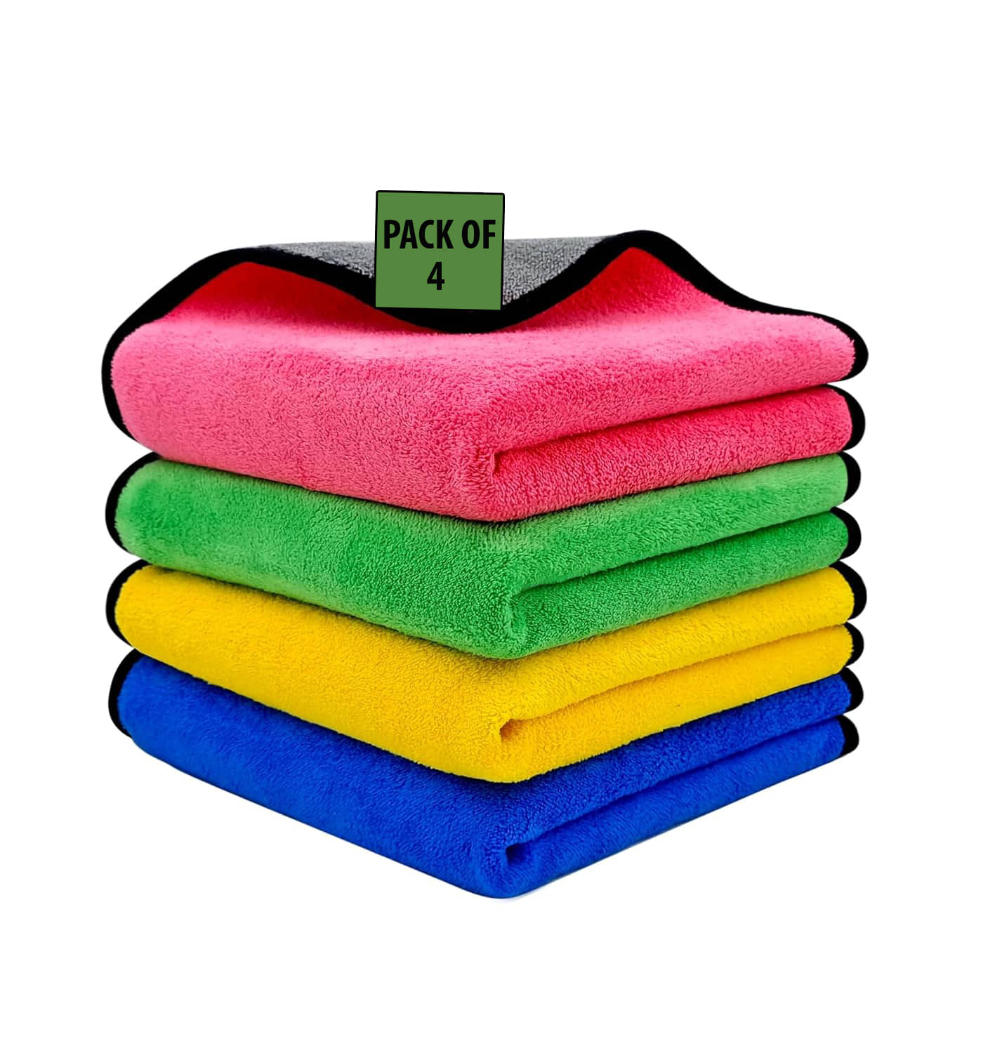     			SCODELLA Multicolor 400 GSM Microfiber Cloth For Automobile ( Pack of 4 )