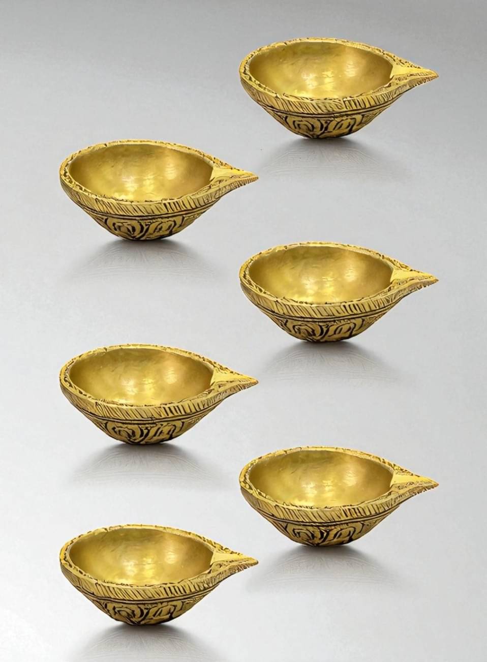     			SJL Brass Floor Diya - Pack of 6