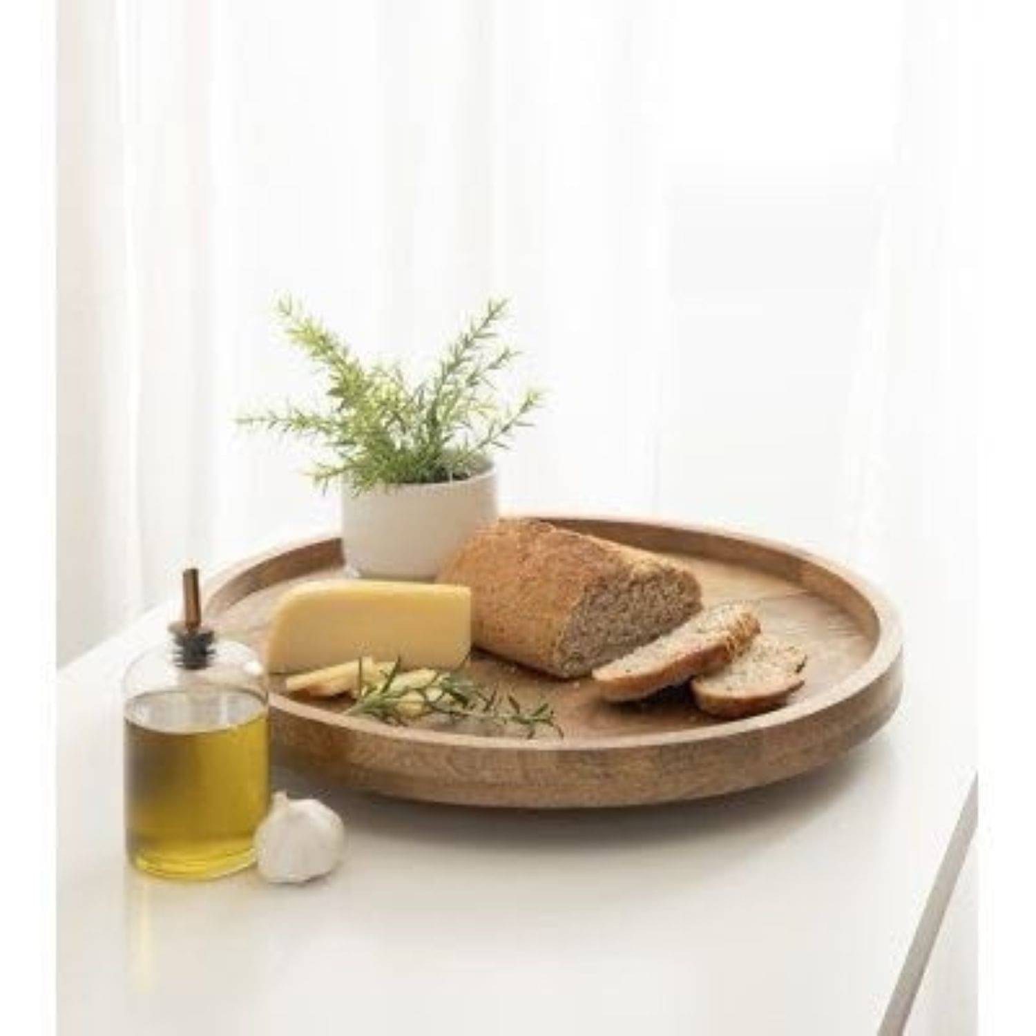     			SWH Wooden Serving Tray 1000 ml Brown ( Set of 1 )