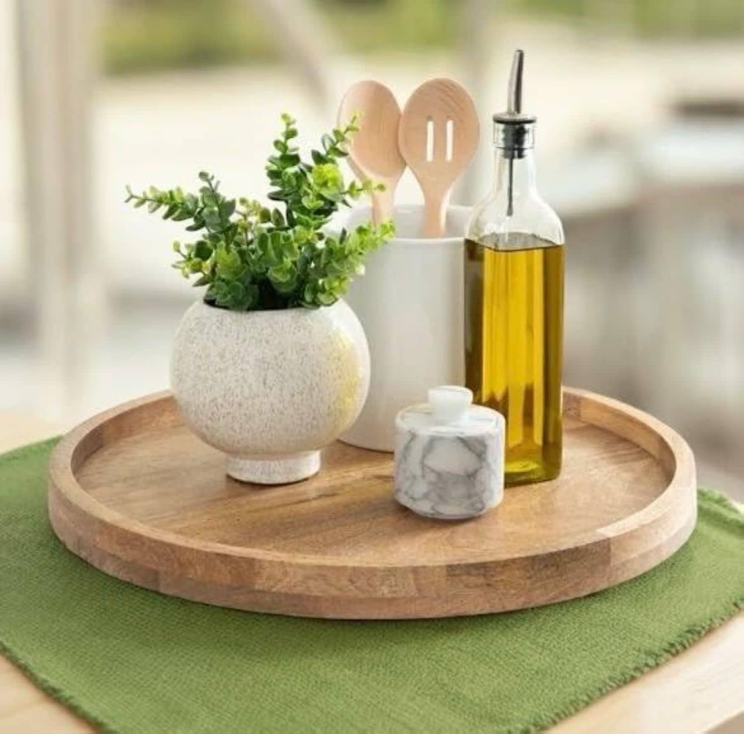 SWH Wooden Serving Tray 1000 ml Brown ( Set of 1 )