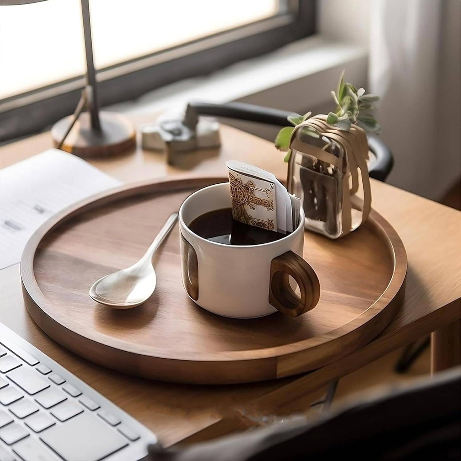     			SWH Wooden Serving Tray 1000 ml Brown ( Set of 1 )