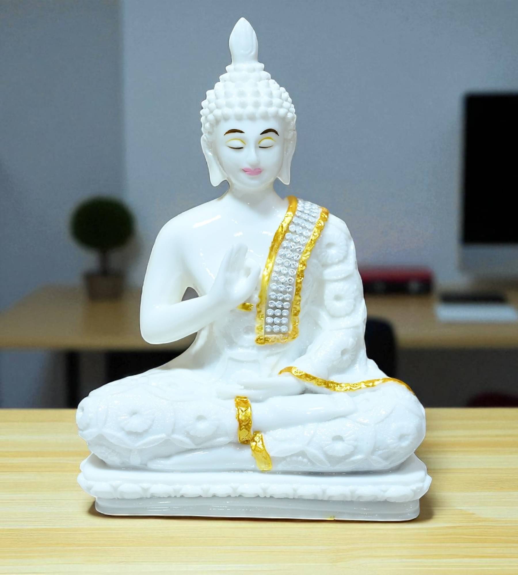     			Sigaram Marble Buddha Idol ( 23 cm )