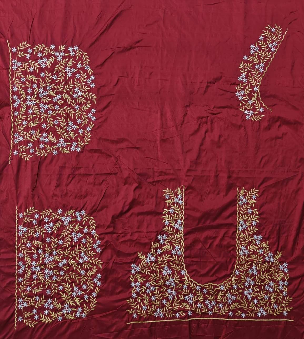 The White Rabbit Cotton Unstitched Unstitched Women's Blouse ( Maroon )     			The White Rabbit Cotton Unstitched Unstitched Women's Blouse ( Maroon )