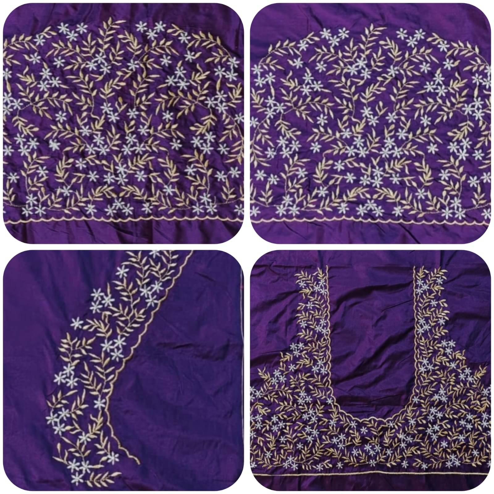     			The White Rabbit Cotton Unstitched Unstitched Women's Blouse ( Purple )