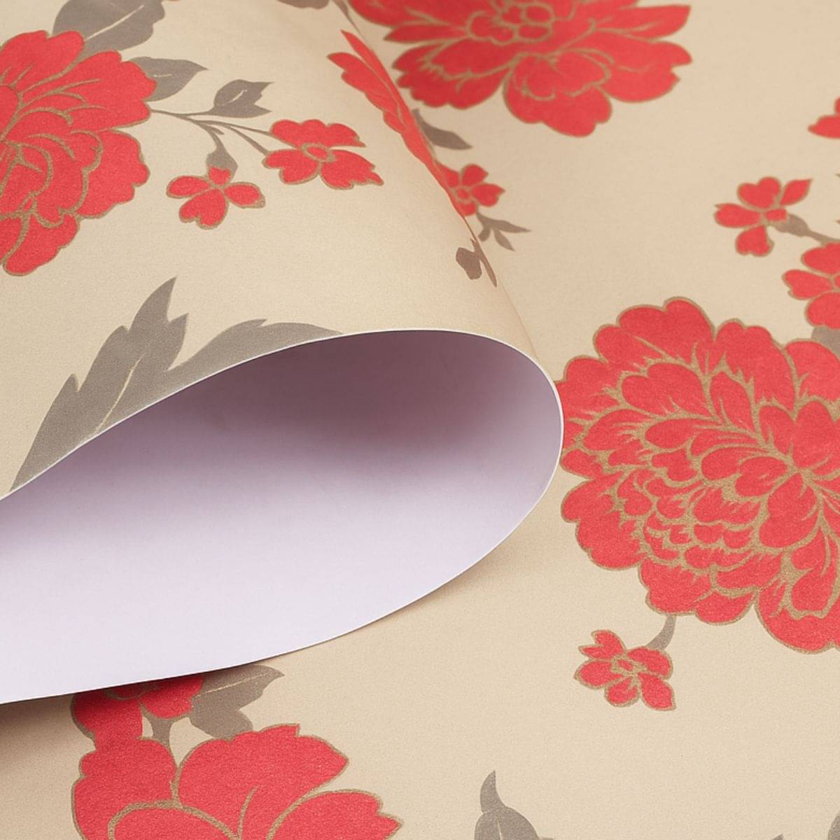     			Tiny Shiny Red Flower Design Vinyl Self Adhesive Peel and Stick Wallpaper For Wall Home Decoration Living Bedroom
