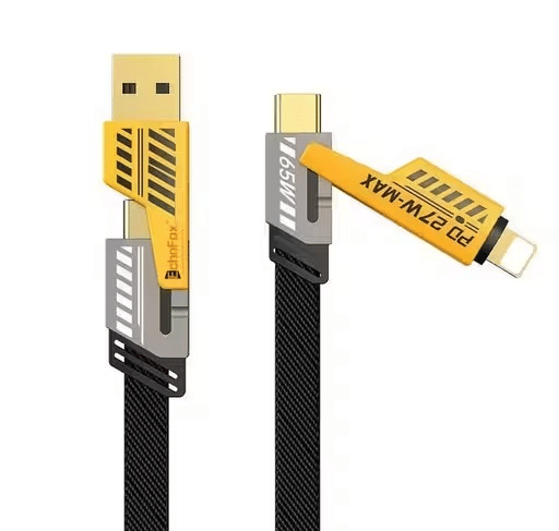     			Type C To C / C To USB / USB To Iphone ( Lithing To C 4 in 1 Metal Alloy Ports Fast Charging & Data Transfer 65W Cable|Super Durable Texture Braided|Supporting Thunderbolt Port,Type C Lightning,Type A for All iPhones & Laptop