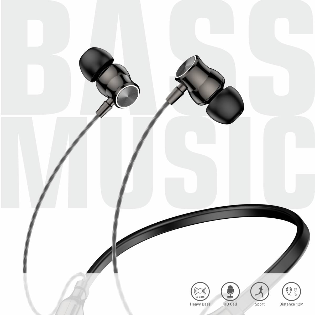     			UDDO Glory DeepBass Wireless Headset Neckband Magnetic ON/OFF Bluetooth Music Stereo Sound 30Hours Playback