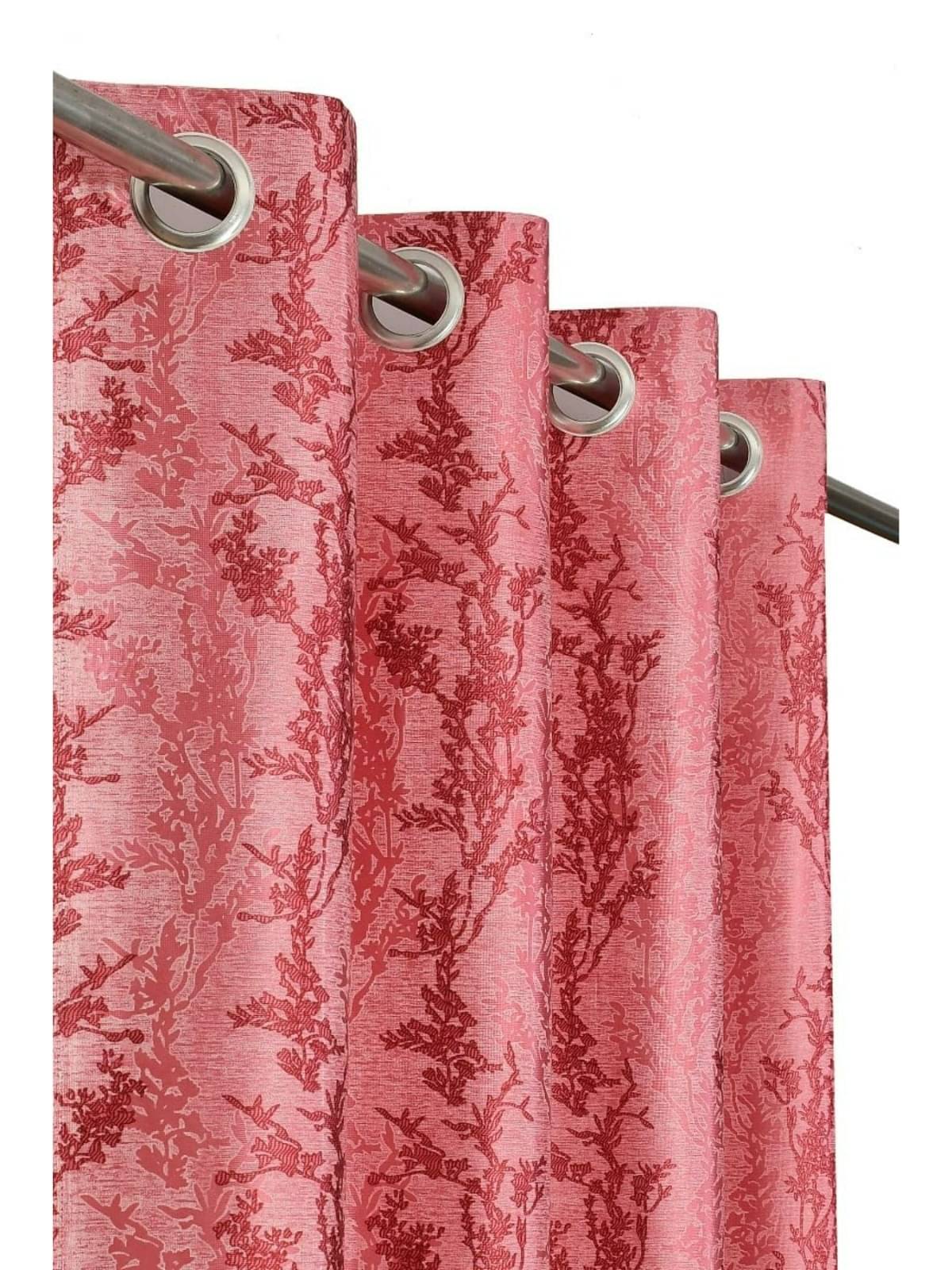    			UrbanArts Abstract Printed Room Darkening Eyelet Curtain 7 ft ( Pack of 1 ) - Red