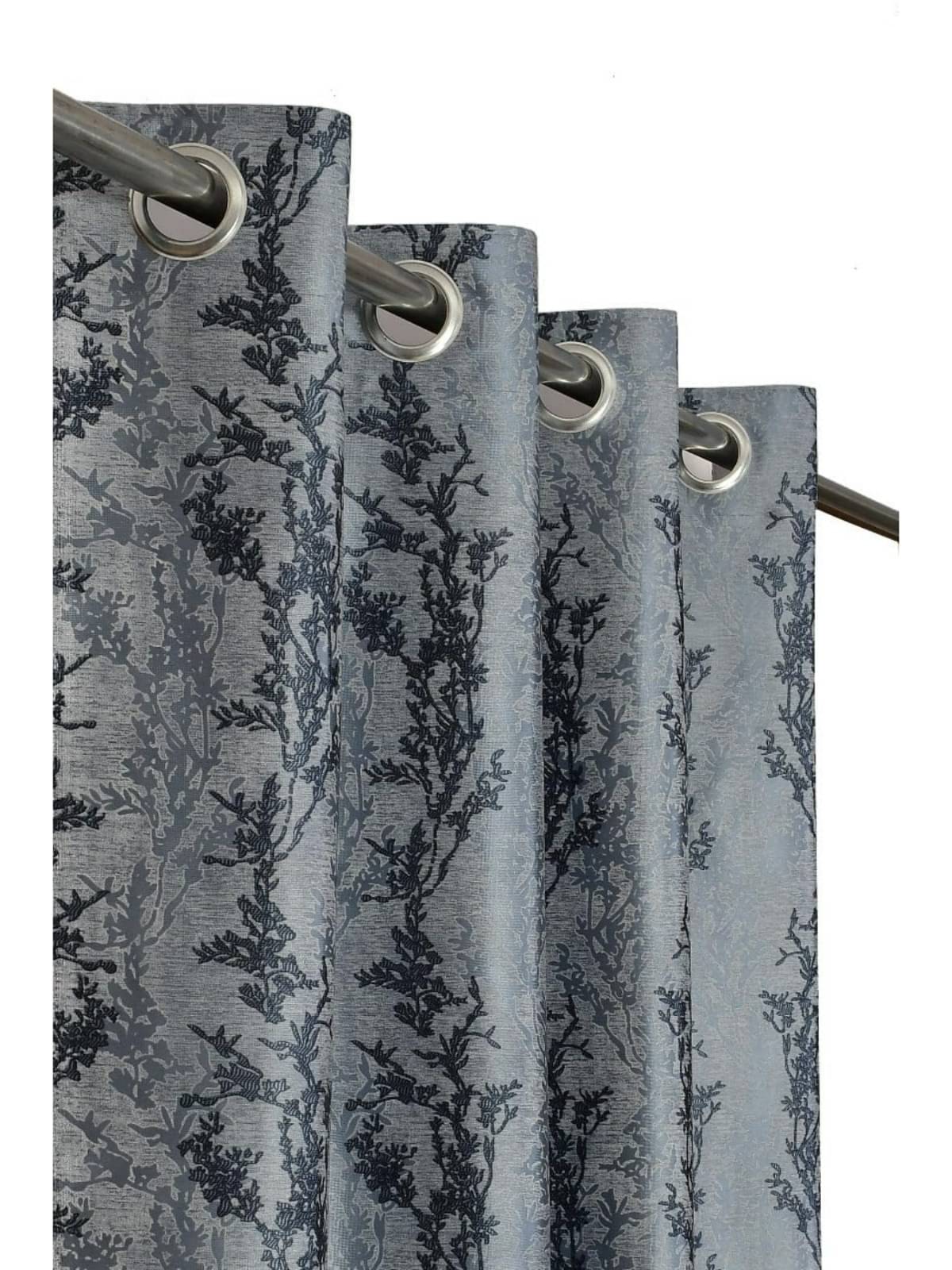 UrbanArts Abstract Printed Room Darkening Eyelet Curtain 5 ft ( Pack of 1 ) - Grey UrbanArts Abstract Printed Room Darkening Eyelet Curtain 5 ft ( Pack of 1 ) - Grey