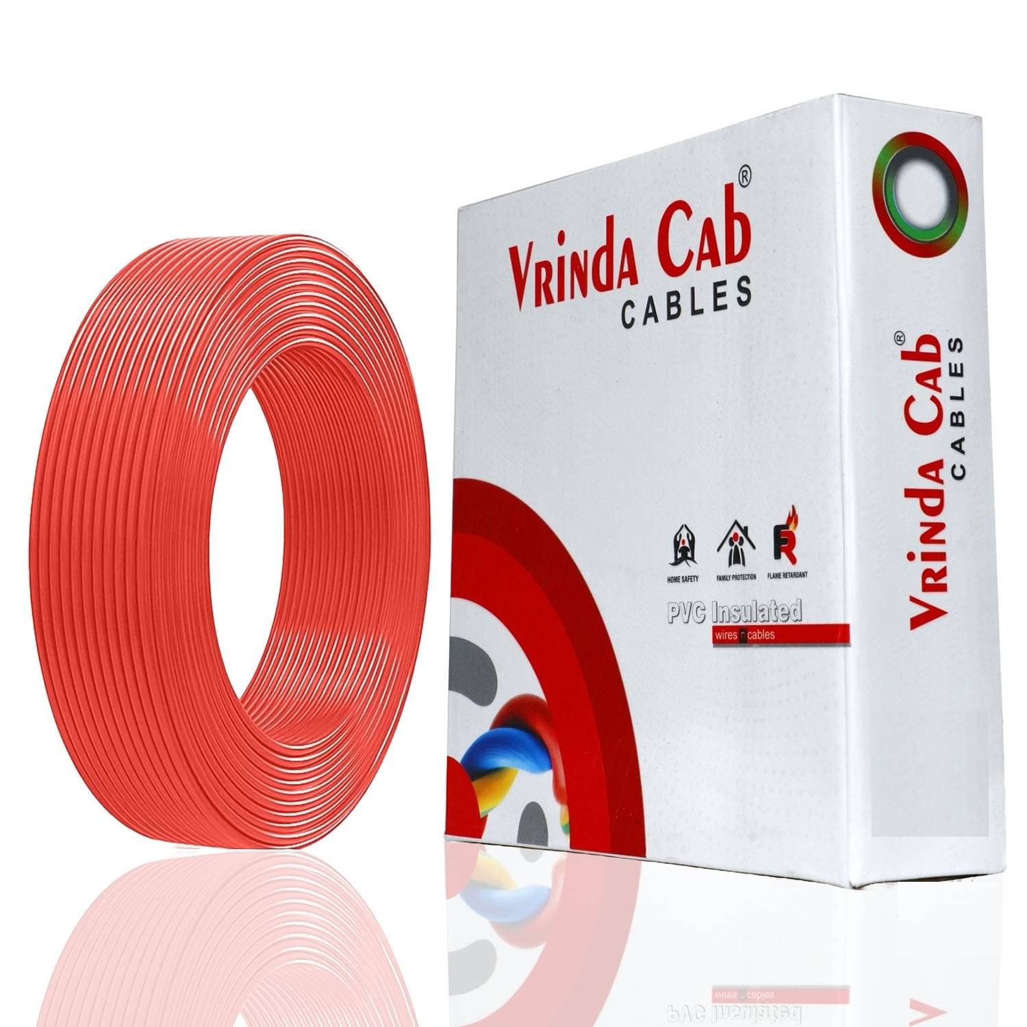     			VRINDACab 1mm Red House Wire | 90 Meter | FR PVC Insulated CCA Copper Electrical Wire for Home, Office & Industrial Use | Flame Retardant | Durable & Long-Lasting