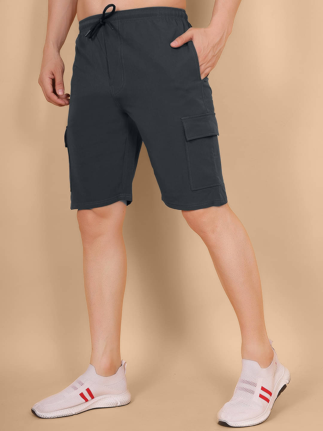     			YHA Dark Grey Polyester Men's Cargos ( Pack of 1 )
