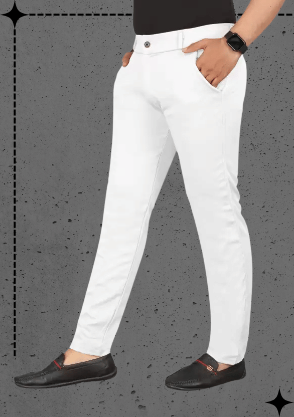     			ikigai White Lycra Men's Trackpants ( Pack of 1 )