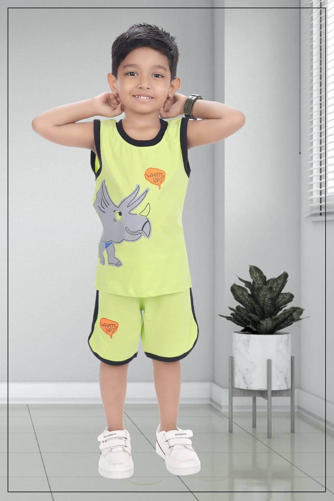 s muktar garments Pack of 1 Baby Boys Cotton Blend T-Shirt & Shorts Set ( Multicolor ) s muktar garments Pack of 1 Baby Boys Cotton Blend T-Shirt & Shorts Set ( Multicolor )