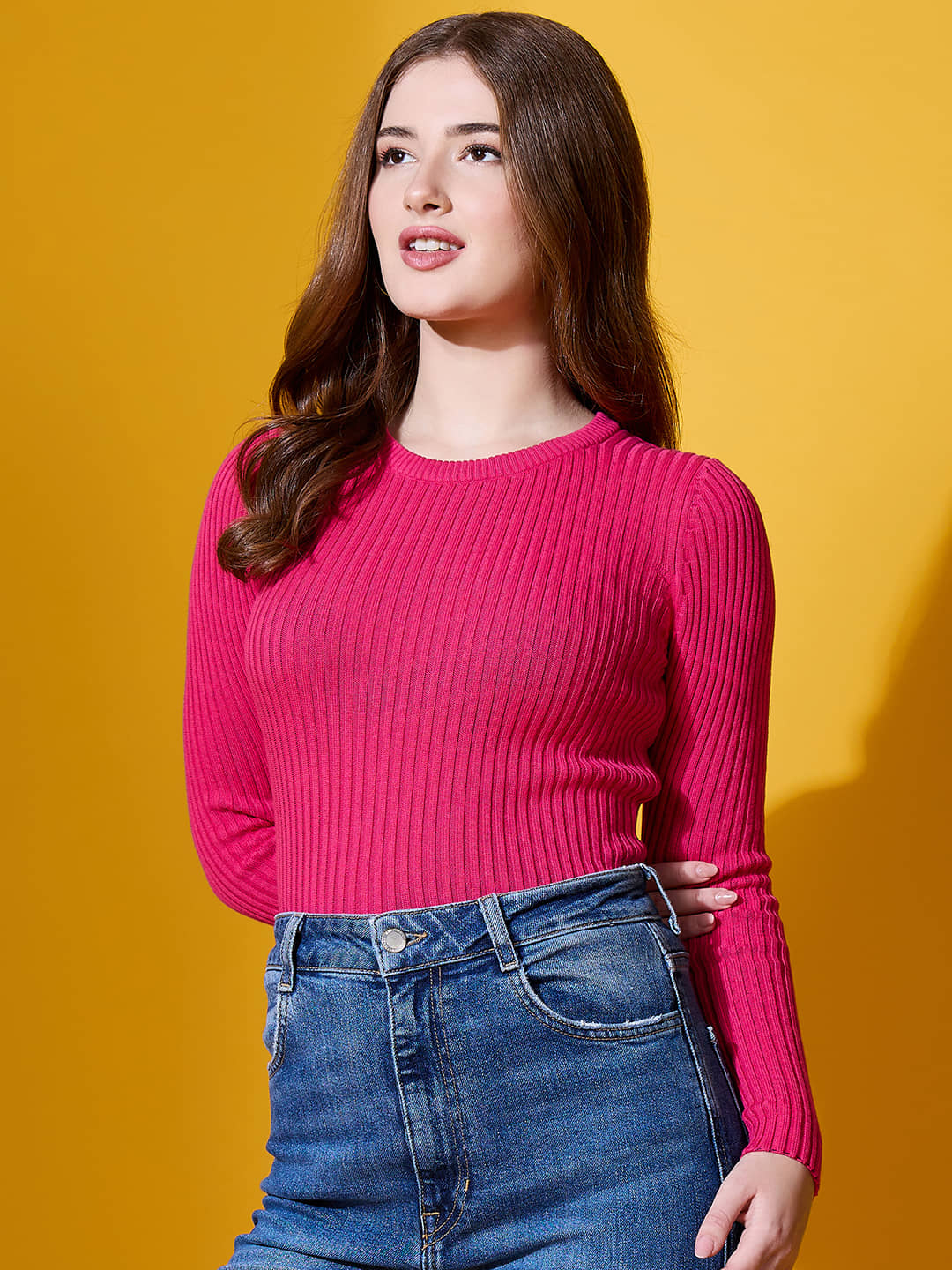 98 Degree North Women Cotton Shirt Collar Pullover ( Pink )