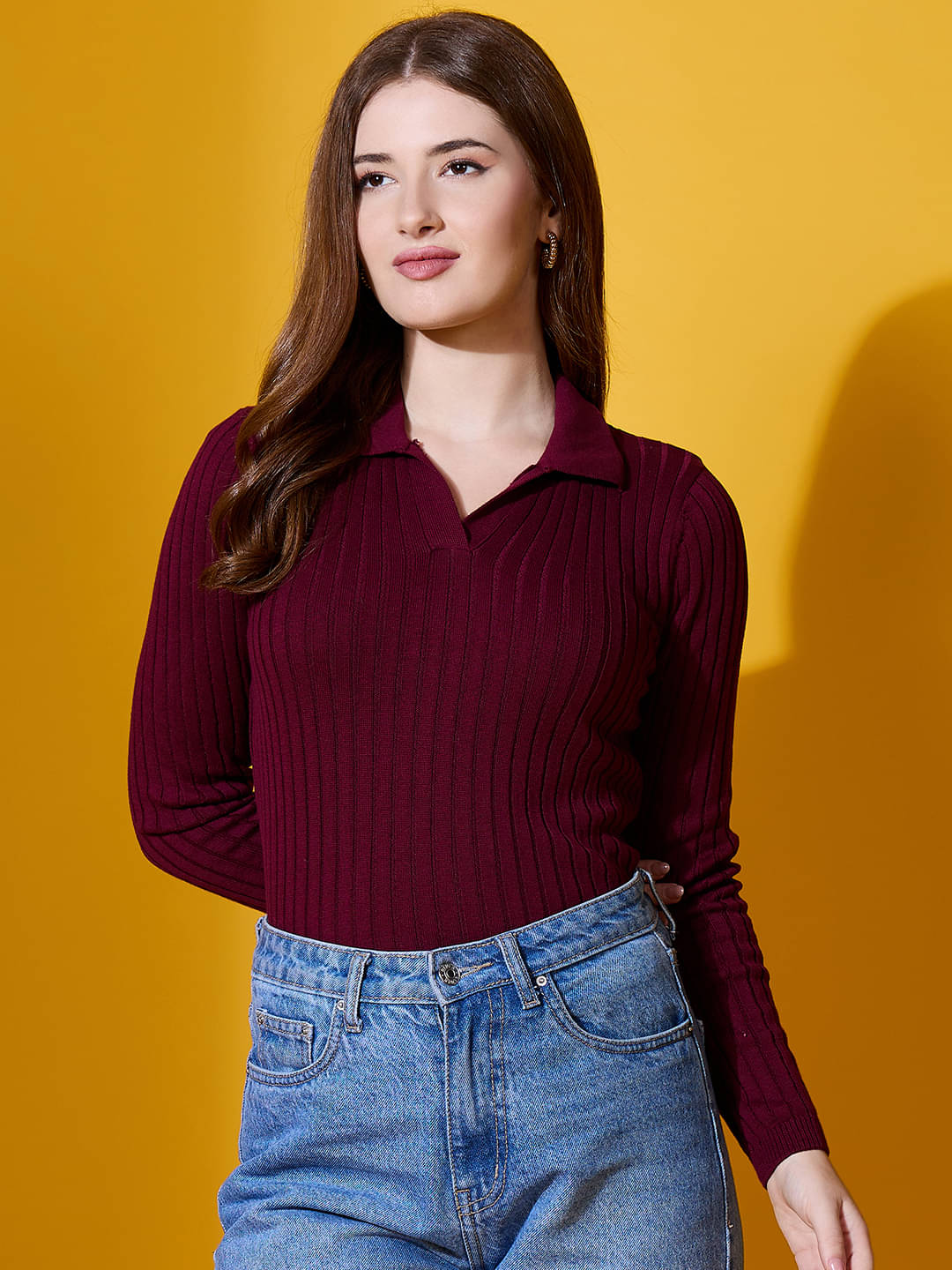 98 Degree North Cotton Regular Collar Women's Pullovers - Maroon ( Pack of 1 )     			98 Degree North Cotton Regular Collar Women's Pullovers - Maroon ( Pack of 1 )