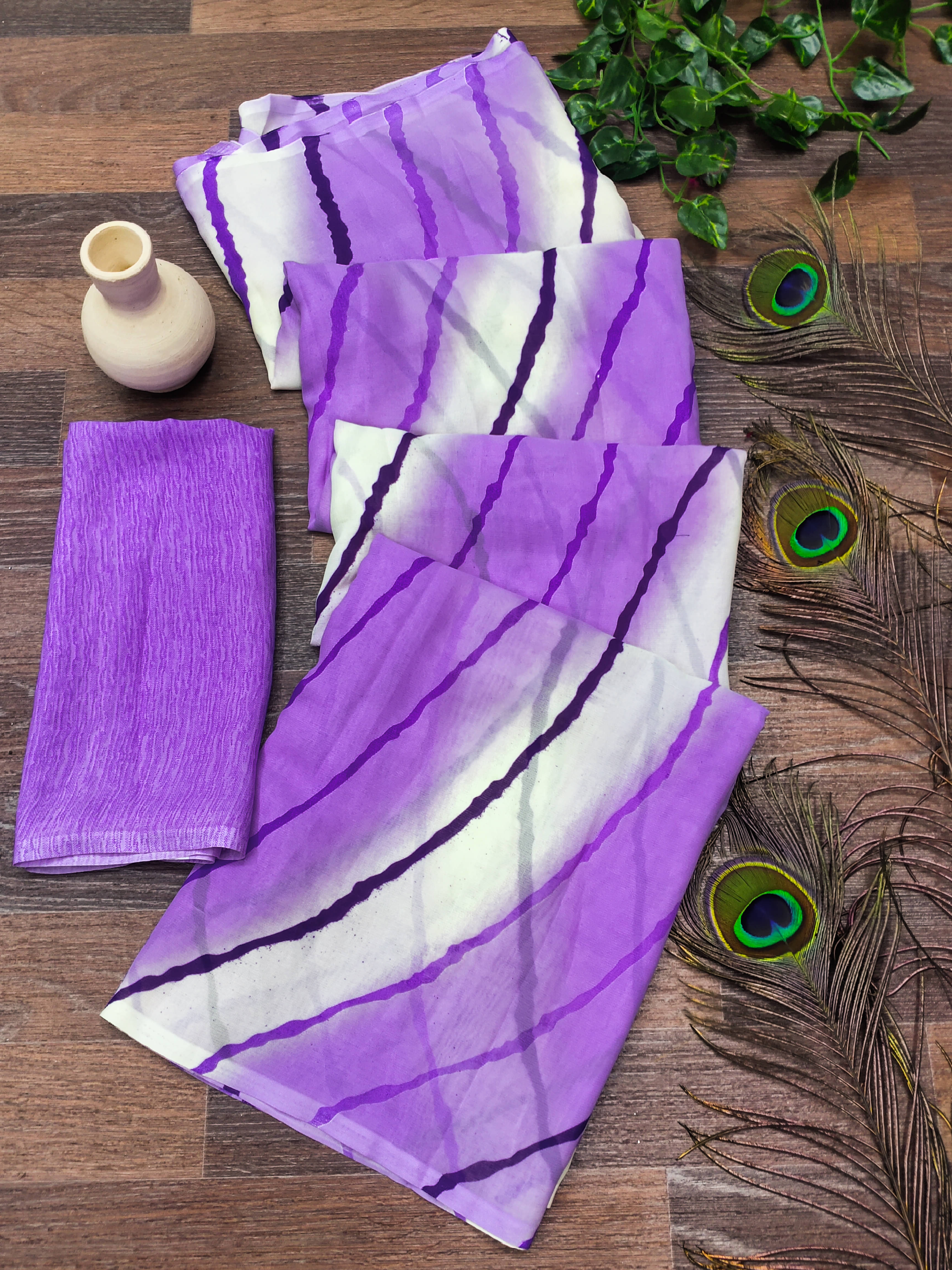     			ANAND SAREES Georgette Printed Kasavu Saree With Unstitched Blouse Piece ( PURPLE )