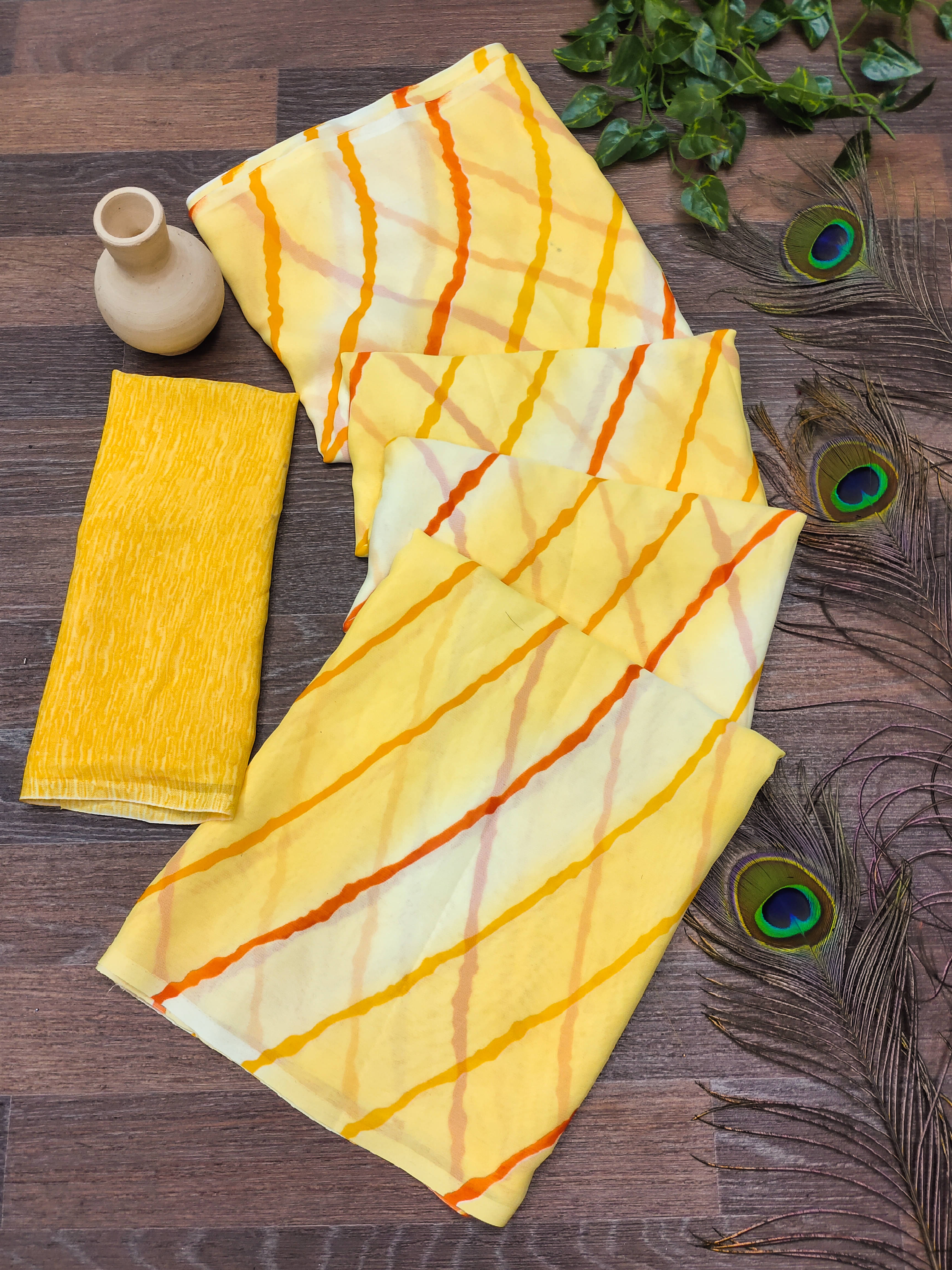 ANAND SAREES Georgette Printed Kasavu Saree With Unstitched Blouse Piece ( YELLOW ) ANAND SAREES Georgette Printed Kasavu Saree With Unstitched Blouse Piece ( YELLOW )