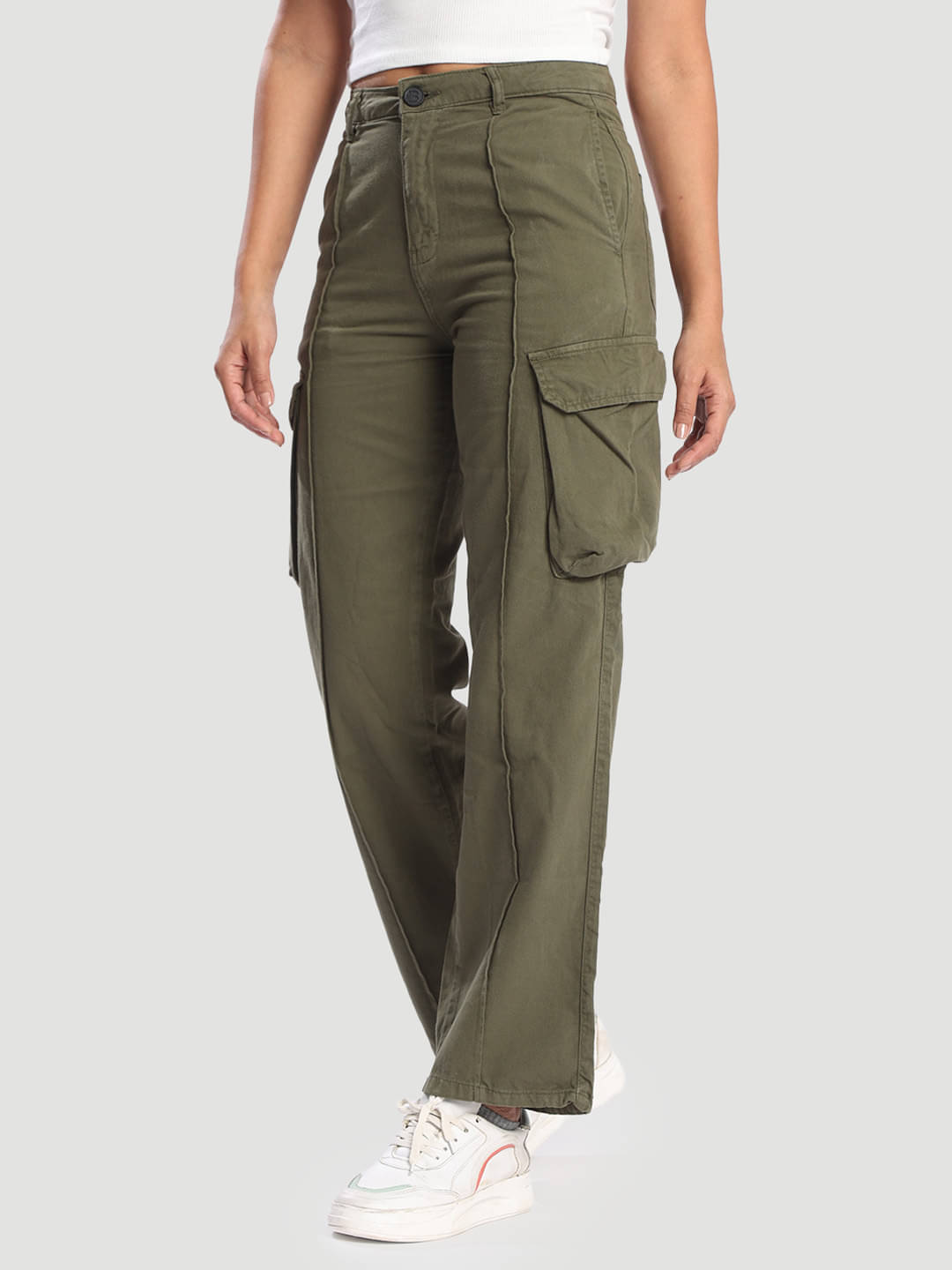     			Bene Kleed Women Cotton Casual Trousers ( Olive )