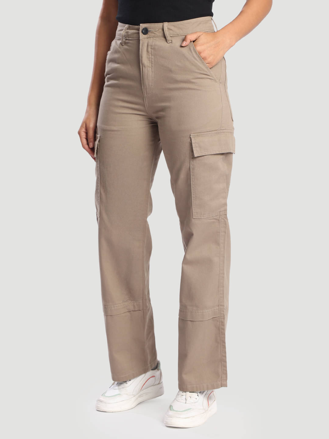     			Bene Kleed Women Cotton Casual Trousers ( Khaki )