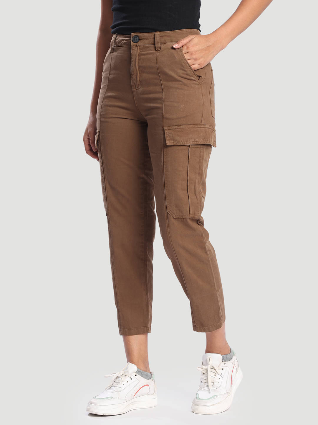     			Bene Kleed Women Cotton Casual Trousers ( Brown )