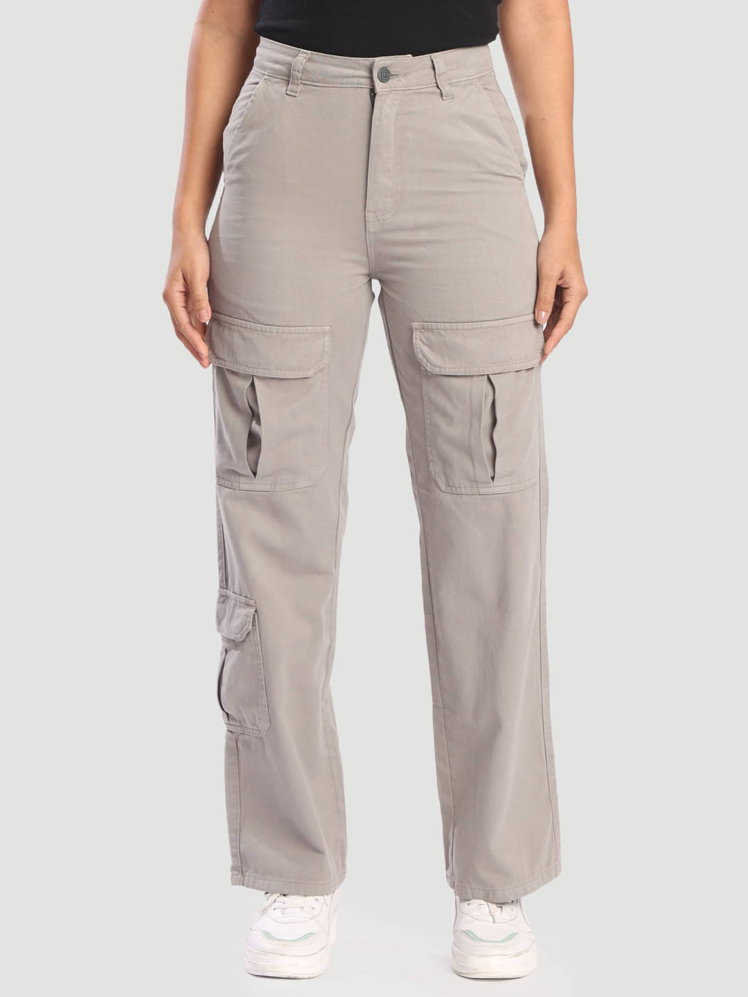     			Bene Kleed Women Cotton Casual Trousers ( Grey )