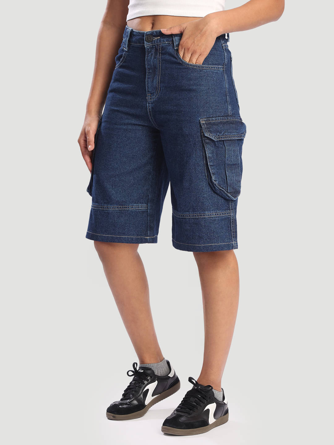     			Bene Kleed Women Cotton Regular Shorts ( Blue )