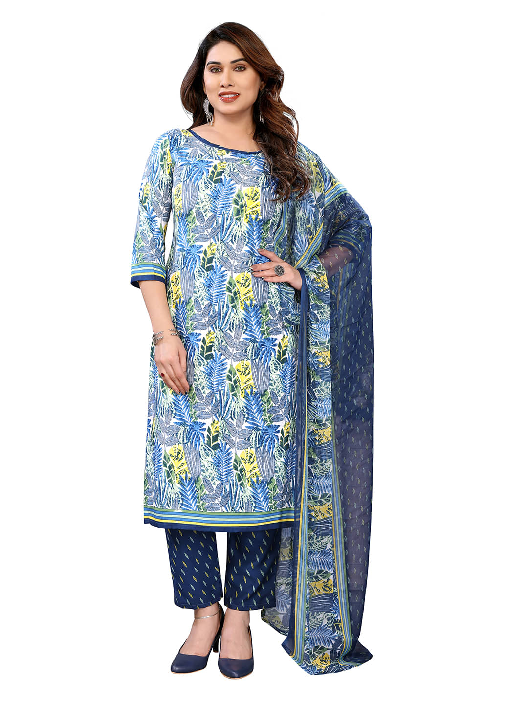 Kashvi Sarees Women Crepe Unstitched Dress Material ( Multicolor )     			Kashvi Sarees Women Crepe Unstitched Dress Material ( Multicolor )