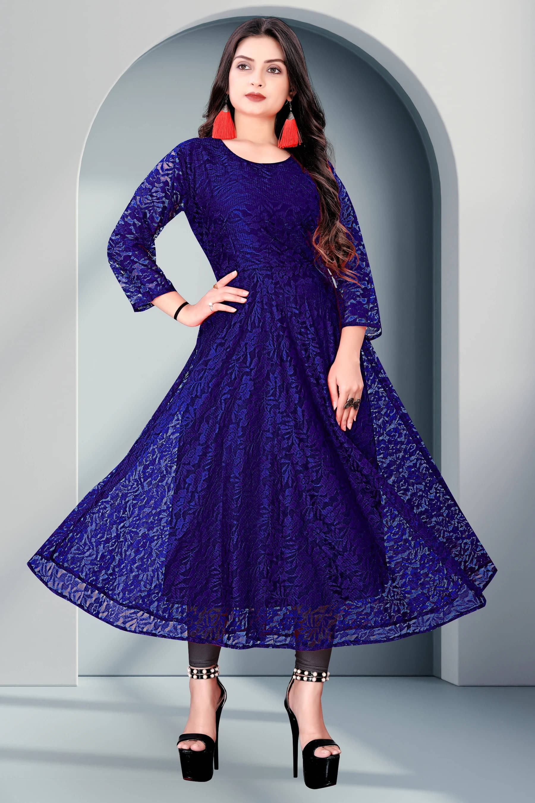     			Lakshya Fashion Women Net Self Design Anarkali Kurti ( Dark Blue )