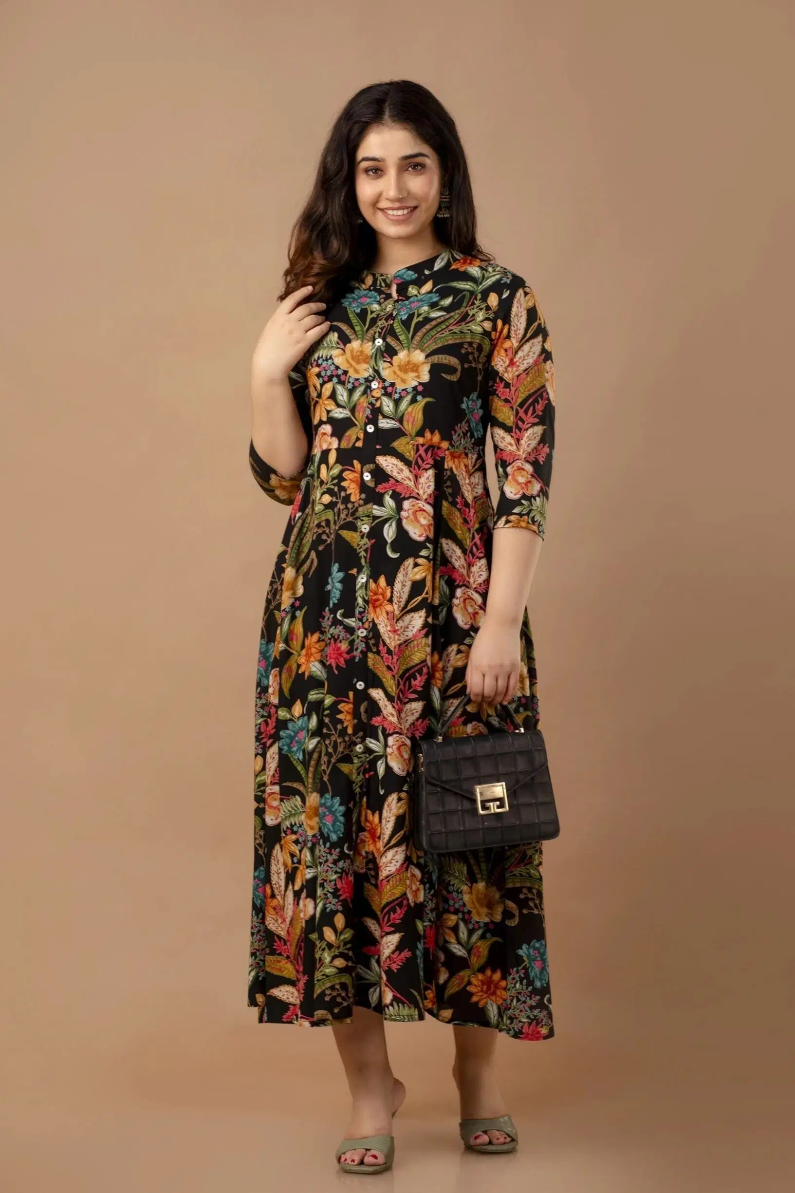     			MK creation Women Cotton Blend Printed Gown ( Multicolor )