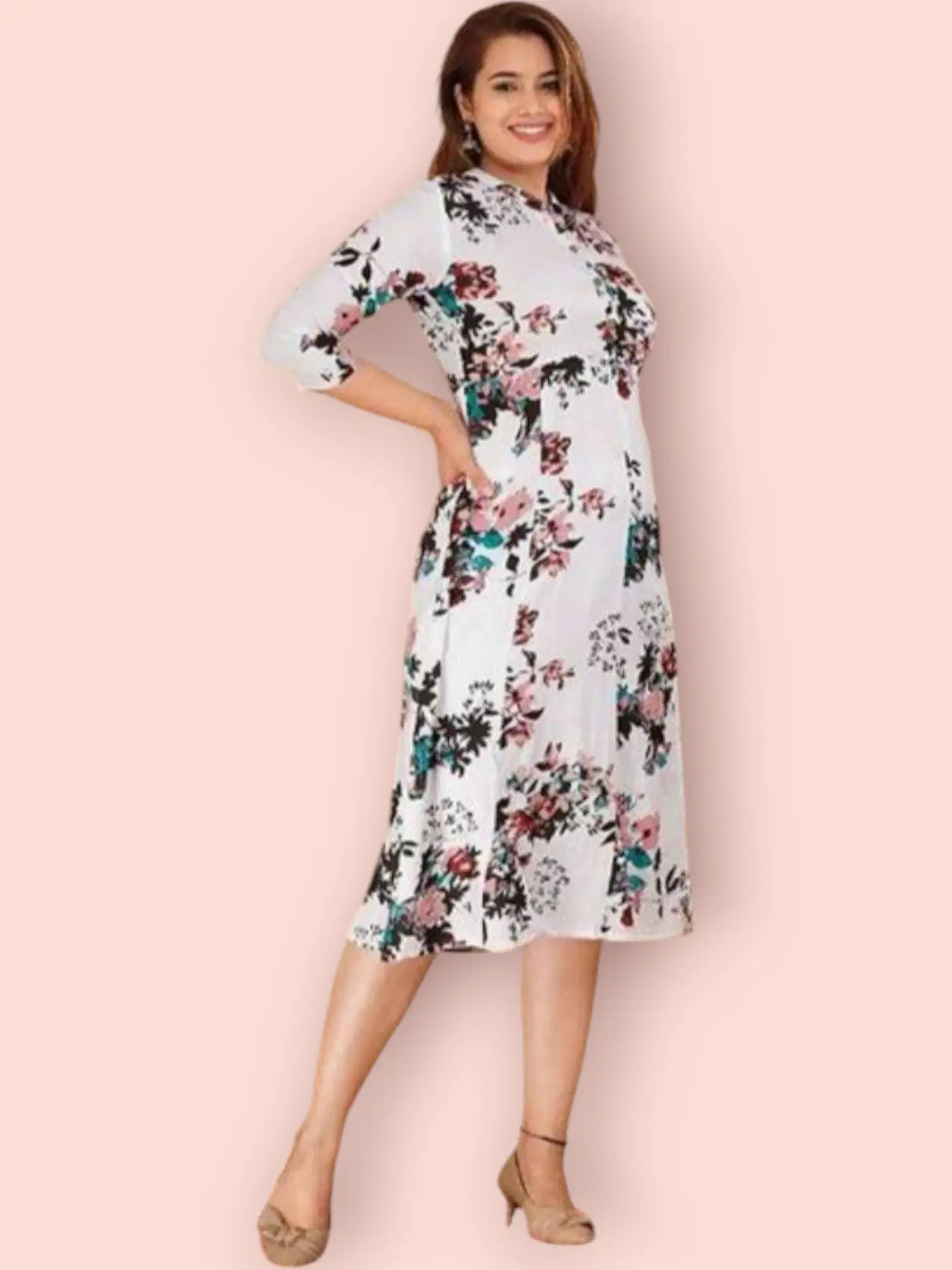 MK creation Women Rayon Printed Gown ( White ) MK creation Women Rayon Printed Gown ( White )