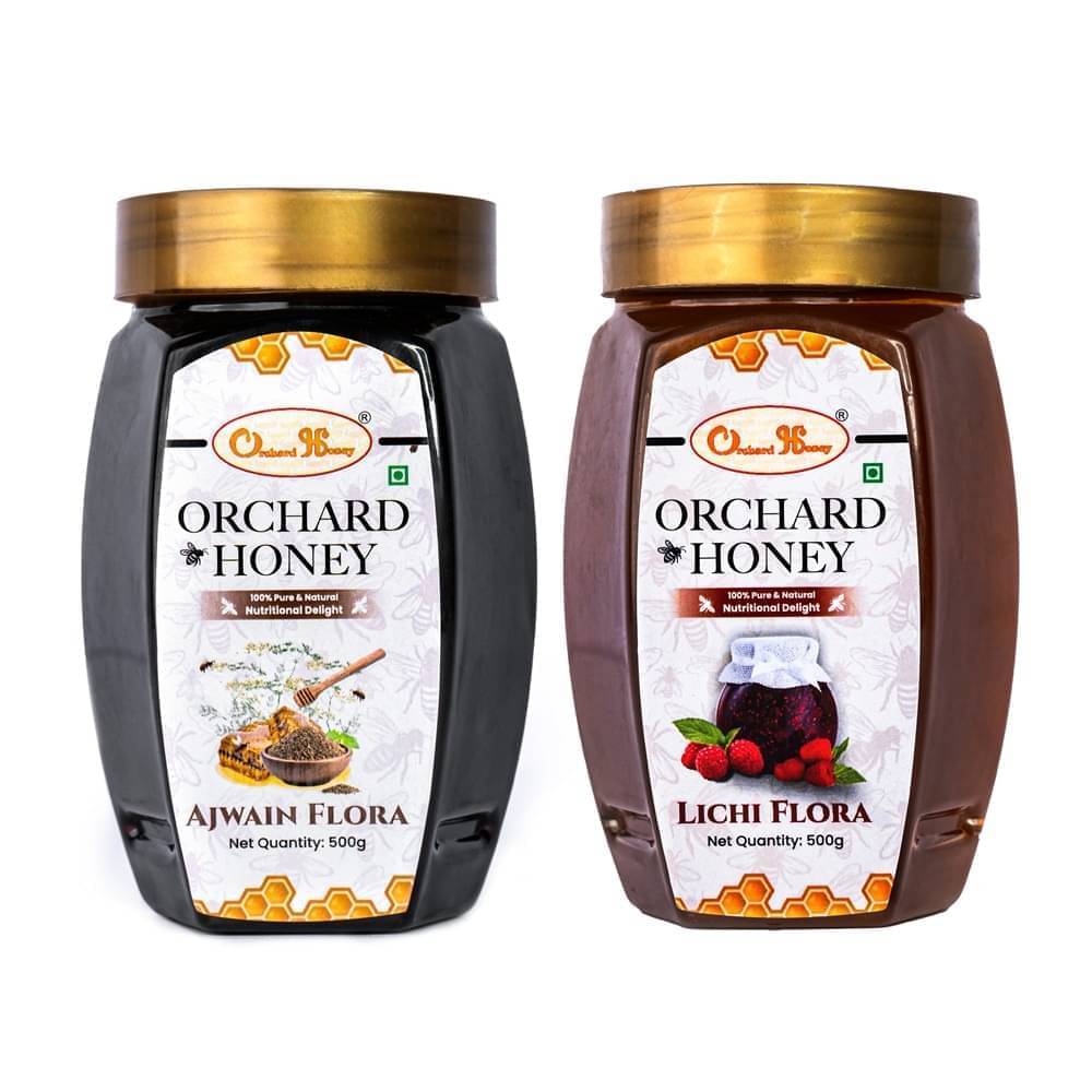 Orchard Honey Forest Honey Ajwain+Litchi Flora 1 kg Pack of 2     			Orchard Honey Forest Honey Ajwain+Litchi Flora 1 kg Pack of 2