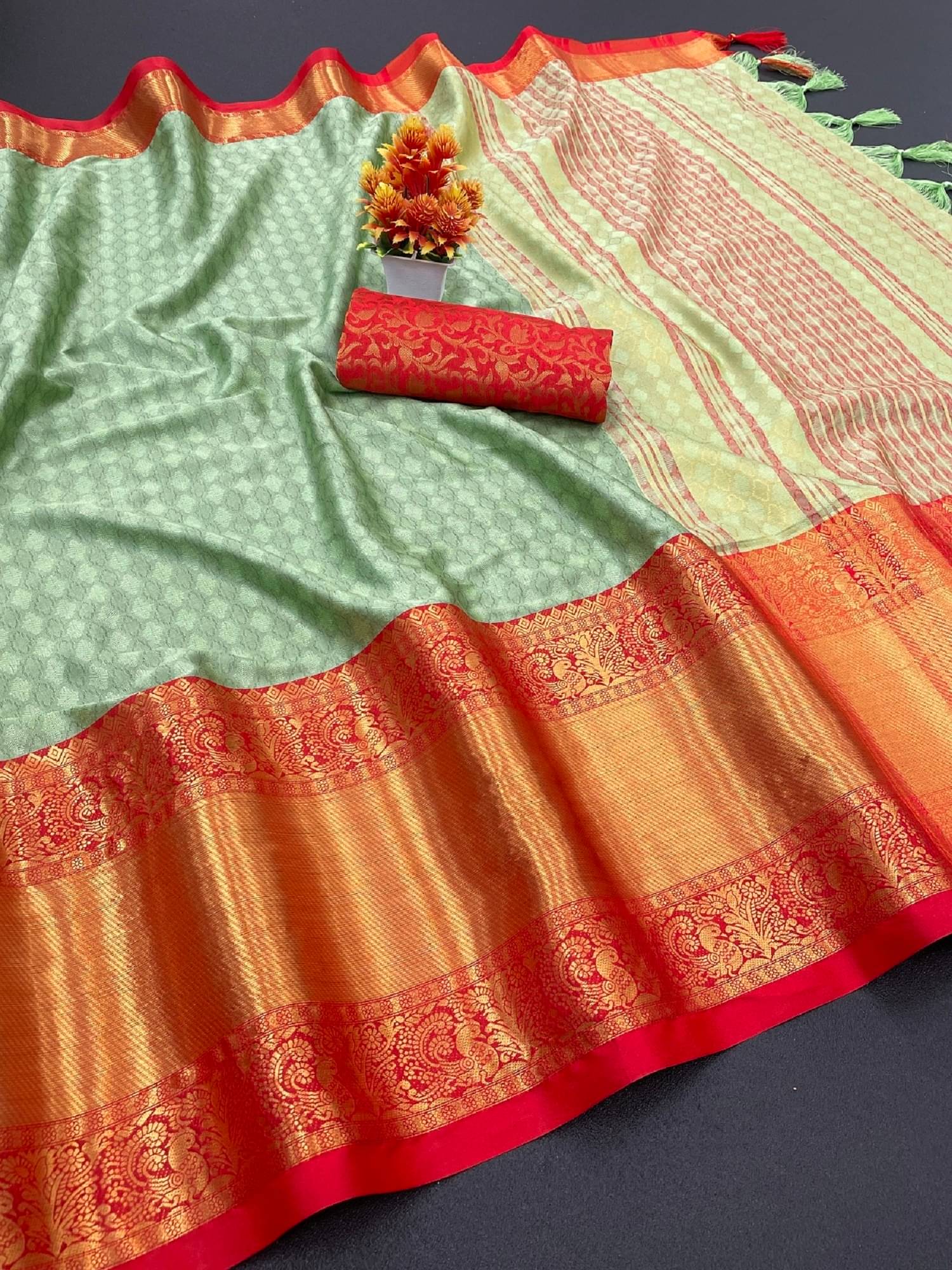 SATVASHIV Cotton Silk Woven Regular Saree With Unstitched Blouse Piece ( Sea Green ) SATVASHIV Cotton Silk Woven Regular Saree With Unstitched Blouse Piece ( Sea Green )