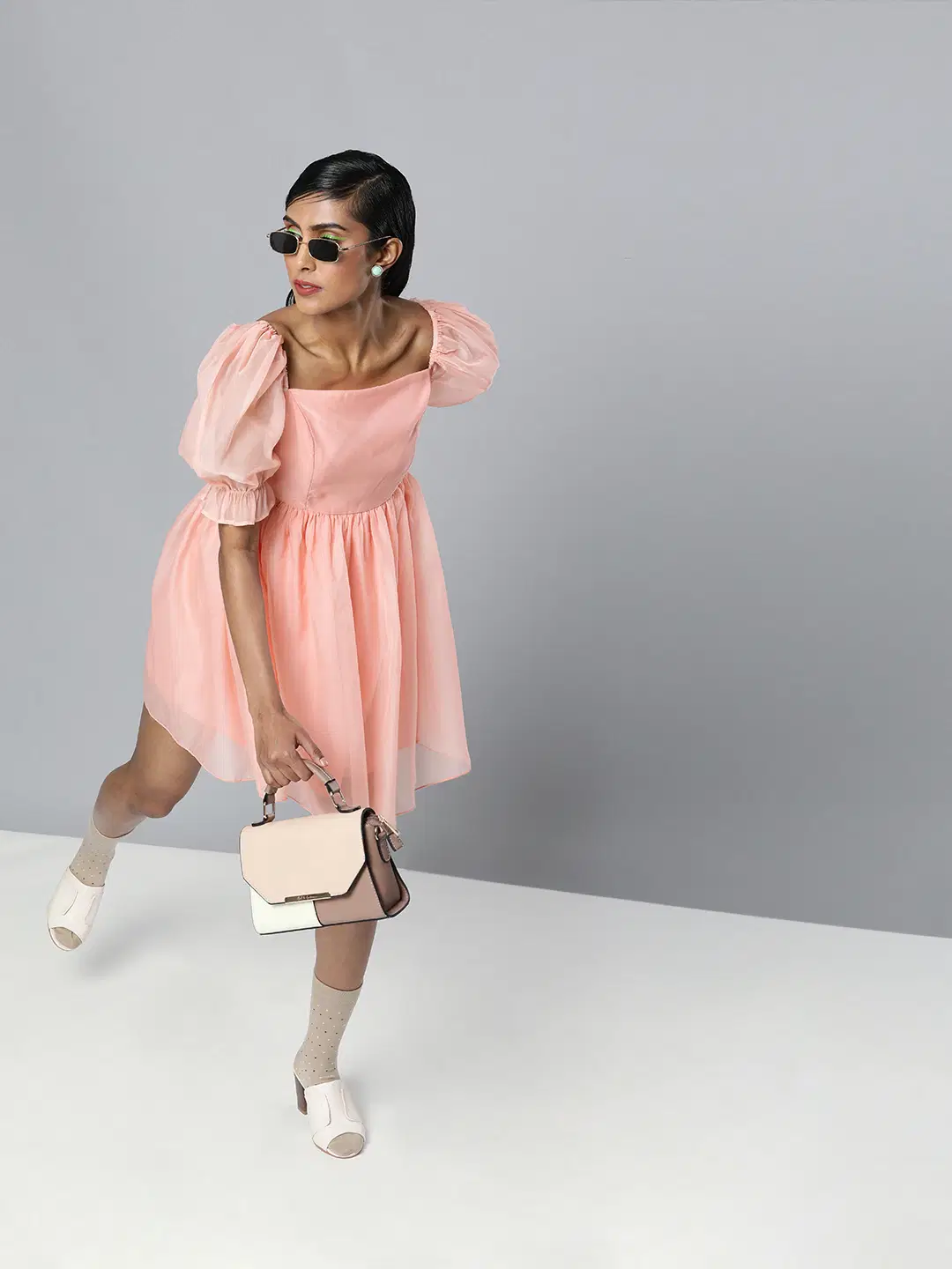     			Sassafras Women Polyester Fit & Flare Dress ( Pink )